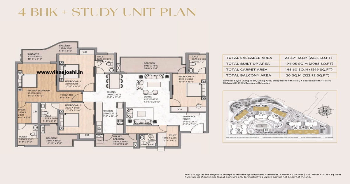 Eternia 4 bhk + Study Unit Plan Eternia 4 bhk + Study Unit Plan