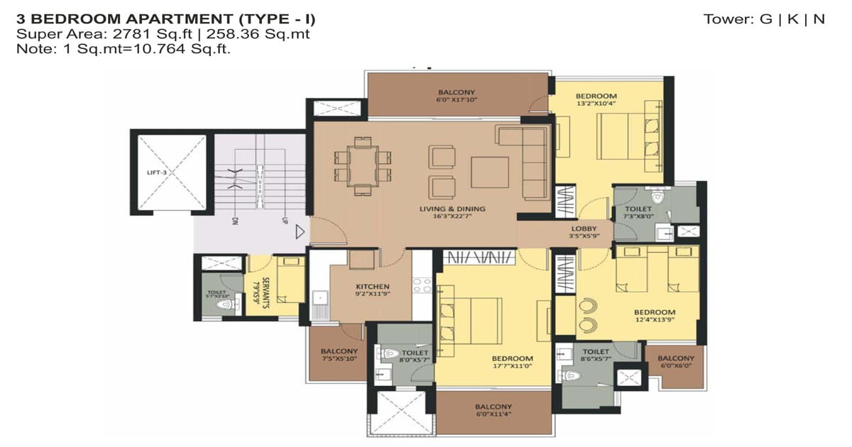 Ambience Creacion 3 Bhk Flat Ambience Creacion 3 Bhk Flat